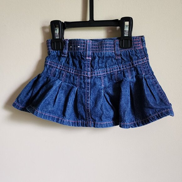 Arizona Baby Girls Blue Denim Jean Skirt With Built-In Shorts Size 12 Months - Picture 4 of 8